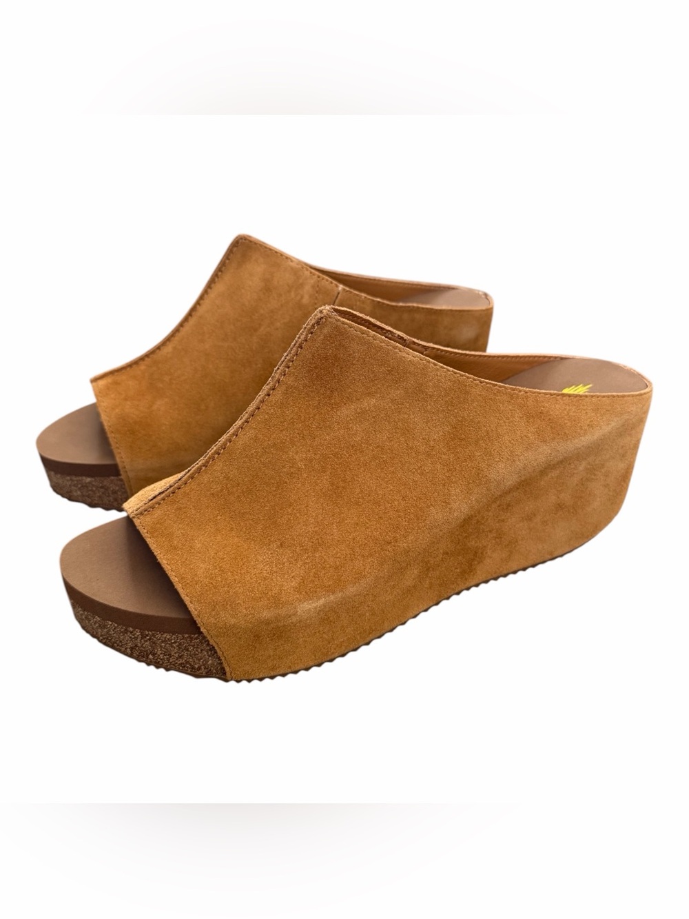 Volatile Tan‎ Suede Wedge Slide Sandals